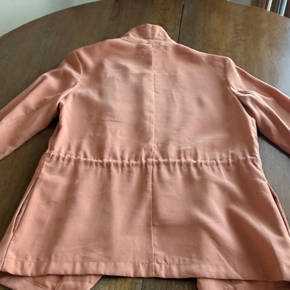 Amisu Women's Peach Blazer/Jacket Open Front Roll Tab Sleeves Size Small - Picture 13 of 13